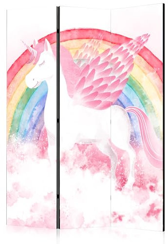 murando - Paravent Raumteiler Innen Kinderzimmer - 135x172 cm 3-teilig Beidseitig Raumtrenner Trennwand Holz Room Divider Mobiler Sichtschutz Wand Doppelseitig - bunt für Märchen e-A-10030-z-b