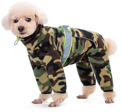 BT Bear Warme Hundemäntel, Jacken für Hunde, verstellbarer Fleece-Overall mit D-Ring, Wintermantel für kleine und mittelgroße Hunde, Camouflage, Größe XXL