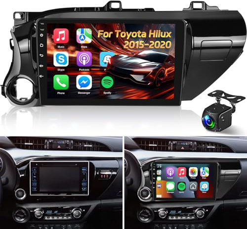 2+64G Autoradio für Toyota Hilux 2015-2020 - Kabelloses Carplay & Android Auto - 10,1 Zoll Android 13 Radio - WiFi EQ GPS Mirror Link FM RDS + AHD Rückfahrkamera