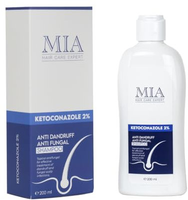 Shampoo al Ketoconazolo 2% - Trattamento Antiforfora e Antifungino per Cuoio Capelluto - Contro Dermatite Seborroica e Prurito - Formula Delicata per Uso Frequente - Flacone da 200ml