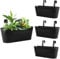 DAJAVE 3 Pcs 40cm Balcony Planters for Railing Over Fence Planters, Metal Hanging Planter Outdoor Hanging Flower Pots Plant Pot with Hook Large Hang Planter for Garden Fence Balcony Decor
