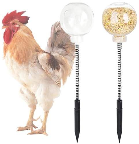 Futterautomat Hühner, 2 Stück Futterspender Hühner Futterautomat Hühnerspielzeug Beschäftigung mit Frühling, Chicken Slow Feeder, Wackelndes Geflügel Futterspender, Hühnerfutter Automat (A)