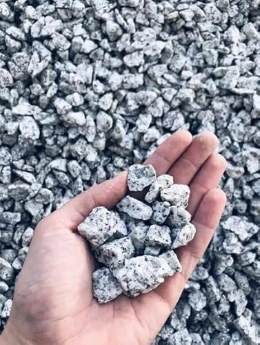 Decorative Silver Granite Dalmatian Gravel, 8-16mm, Garden Landscaping Stone Chippings (40.0 Kilograms)