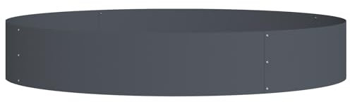 vidaXL Gartenblumentopf Anthrazit 120 x 120 x 20 cm Stahl, Moderne Pflanzenständer, runder und stabiler Stahlhalter, minimalistisch für Garten, Terrasse oder Innenraum.