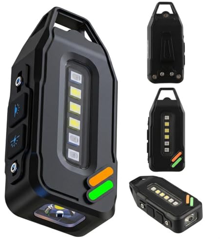 Small Keychain Rechargeable Pocket Torch 700 Lumens LED+COB Super Bright Type-C Fast Charging Keyring Torch with 9 Modes Magnetic Base for Camping Hiking Outdoor Waterproof Mini Key ring Flashlight