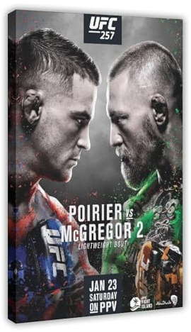 FKBALCZ Boxing-UFC 257 Poster auf Leinwand, Motiv Dustin Poirier vs. Conor McGregor, Schlafzimmer, Dekoration, Landschaft, Büro, Raumdekoration, Geschenk, 20 x 30 cm