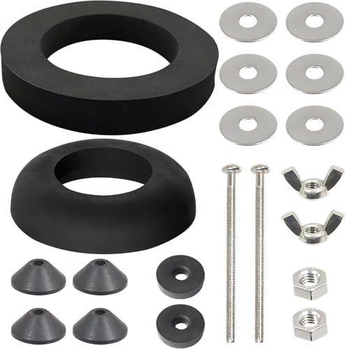 Close Coupled Toilet Cistern Repair Kit, 1 Pair Toilet Cistern Seal with Stainless Steel M6 Bolts