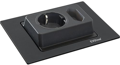 EVOline Spin, 1 Stk. Schukosteckdose, Eurosteckdose, schwarz matt