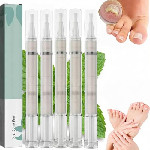 Antifungal Nail Treatment Pen with Tea Tree Oil and Vitamin E for Toenail Fingernail Repair Care (5 stick)