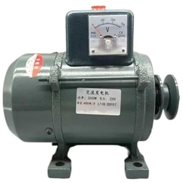 Generador de iluminación accionado por Correa sin escobillas con Bobina de Cobre Puro,Generador de imán Permanente de 3500W 220V,Uso de Respaldo en el hogar,para Motor de Gasolina o diésel