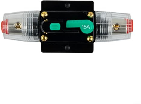 10A-100A DC Interruttore di Corrente 12V-48V, Fusibile Reset Manuale per Auto Barca, Alloggiamento Impermeabile con Pulsante Push, Ricambio per Portafusibili AGU (15A)