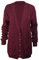 Purple Hanger New Womens Everyday Long Sleeve Button Top Ladies Chunky Aran Cable Knit Grandad Cardigan (12-14 ML, Burgundy)