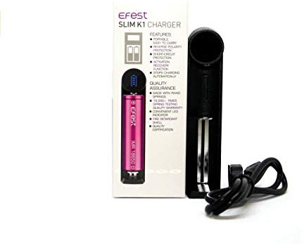 Chargeur Slim K1 - Efest - Sans tabac ni nicotine - Vente interdite aux personnes âgées au de moins de 18 ans - 0 MG