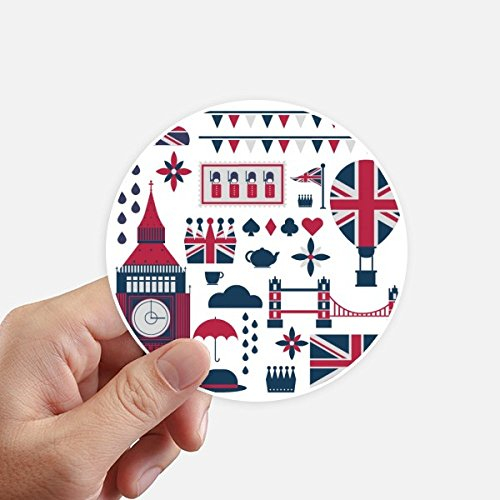 DIYthinker Turm Ballon Soldat Uk Big Ben England Runde Sticker 10Cm Wand Koffer Laptop Motobike Aufkleber 8Pcs Diameter 10Cm Mehrfarbig