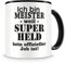 Samunshi® Meister Tasse mit Spruch Geschenk für Meister Mann Frau Kaffeetasse groß Lustige Tassen zum Geburtstag schwarz 300ml
