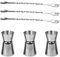 3 Pieces Double Jiggers&3 Pieces Stainless Steel Mixing Spoons, SourceTon 0.5/1 oz. Cocktail Bar Jiggers and 10 Inches Mixing Spoon with Garnish Fork Tip
