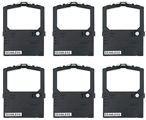 Printerfield Seamless Farbbandkassette in Schwarz für Oki ML182/390 und Oki182 5530SC/5630SP/8358SC/POS425 (6er Pack)