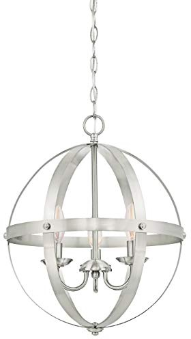Westinghouse Lighting 63419 Stella Mira Three-Light Indoor Chandelier, Brushed Nickel Finish