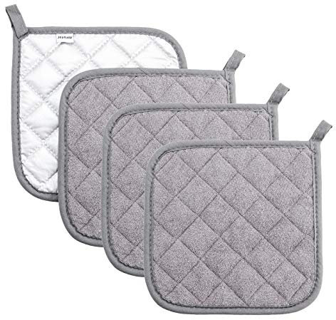 joyhalo Hitzebeständige Topflappen-Sets – Frottee-Ofen-Pads zum Kochen und Backen, 4 Stück