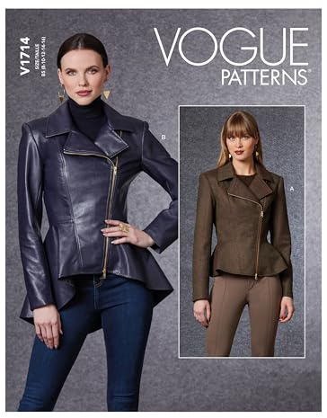 Vogue Patterns V1714F5 Damenjacke, Weiß, F5 (44-46-50-52)