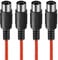 FORE 2-Pack 5-Pin DIN to 5-Pin DIN MIDI Cable for DJ Sets/Electric Drum/Keyboard/Electric Piano Color Red 1m (2 Pack)