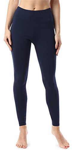 Bellivalini Damen Lange Leggings aus Bio-Baumwolle BLV50-183 (Dunkelblau, XS)