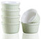 YAZYLIFE Ramekins 6oz Oven Safe,Creme Brulee Ramekins and Souffle Dishes,Porcelain Ramekin Baking Bowls,Dipping Sauce Dish.Pudding Cups,Set of 6,Green.