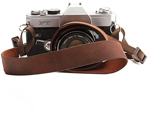 CANPIS Crazy Horse Leather Camera Strap, Vintage Camera Neck Shoulder Strap