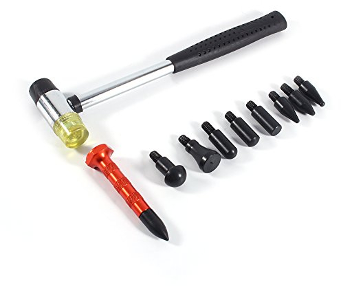 Strumento per Ammaccature Senza Vernice, Strumenti per Martello per Ammaccature a 9 Teste Kit per Abbattimento Strumenti per Rimozione della Grandine Senza Vernice per la Riparazione di Piccole Ammacc