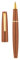 Jinhao 80 Brown Fiber Brushed Fountain Pen, Extra Fine Nib with Converter and Small Pen Bag Set (Golden Clip)