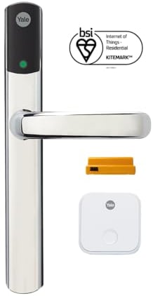 Yale Conexis L2 Intelligentes Türschloss — Chrome — Fernzugriff von überall und jederzeit, kein Schlüssel erforderlich, funktioniert mit Alexa, Google Assistant und Philips Hue