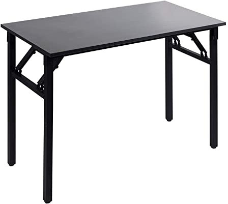 Back Care Solutions Folding Computer Office Desk 120 x 60 x 74cm, No Assembly, PC Desk Workstation for Home Office Use, Black Frame & Legs