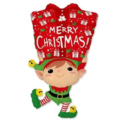 Ballonim® Elf Merry Christmas 107cm Luftballons Folienballon Party Dekoration
