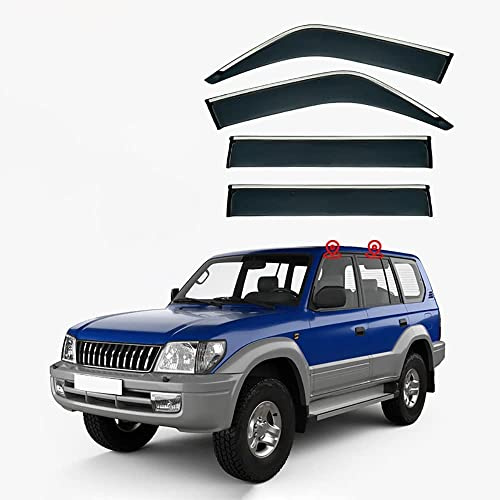 JIMORY 4 Piezas Deflectores de Viento para Toyota Land Cruiser Prado J90 1997-2001, Coche Ventanas Laterales Protector Humo Lluvia Visera Deflector, Auto Accesorios
