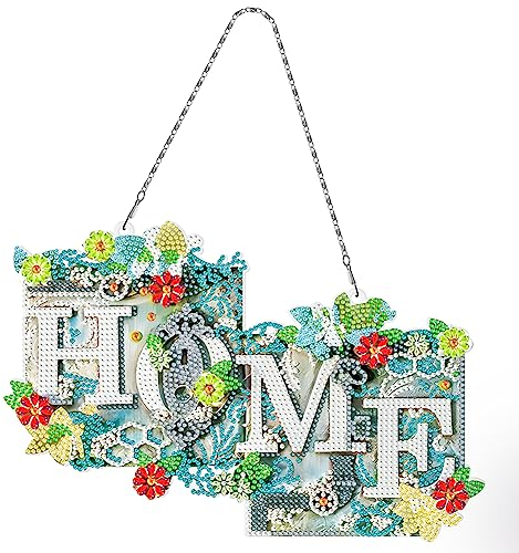 5D Diamond Painting LED Girlande Diamant Malerei Deko Lampe Anhänger DIY Party Deko Kranz Tür Fenster Deko Handwerk Geschenk (B)