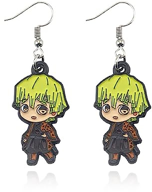 NEZIH 2 Stück Ohrringe für Demon Slayer Agatsuma Zenitsu Muichirou Cosplay – Acrylschmuck für Anime-Fans, Anime-Fan-Geschenk