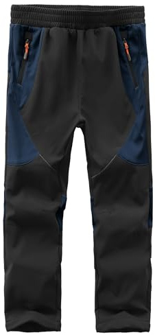 HFDWYJ Winterhose Softshellhose Kinder Mit Fleecefutter wasserdichte Outdoor Hose Warm Skihose Wanderhose Jungen