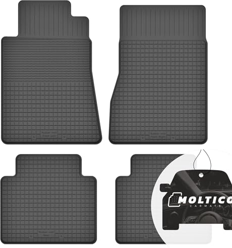 moto-MOLTICO Gummimatten Auto, 4-teiliges Set, Allwetter Gummi Fußmatten mit Rand, Antirutsch & Wasserfest Autoteppiche - passend für Mercedes C W201 190 1982-1993