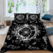 MEVASA Bettwäsche 135x200 Sonne Und Mond Bettwäsche-Set 3 Teilig 3D-Druck Gotisch Bettbezug 135x200 mit Reißverschluss Weiche Mikrofaser Kinderbettwäsche mit 2 Kissenbezug