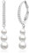 LANBEIDE Trilogy Perlen Ohrringe, Silber Hängend Ohrringe Aus Sterlingsilber Für Frauen Schmuck Geschenke