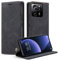 owlhold Handyhülle für Xiaomi 13T/13T Pro Hülle, Premium Lederhülle Weiches Vintage-Nubukleder Faltbare Ständer Klapphülle Kartenfach Standfunktion stoßfest Schutzhülle für Xiaomi 13T/13T Pro -Schwarz