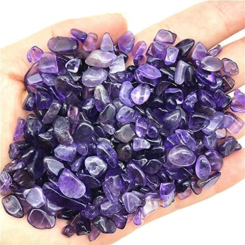 TCYNNQVD 5-7 mm 50 g natürlicher Reiner Amethyst lila Quarzkristall getrommelt Schüttsteine ​​​​Kies Reiki natürliche Quarzkristalle Geschenk Reiki Crystals