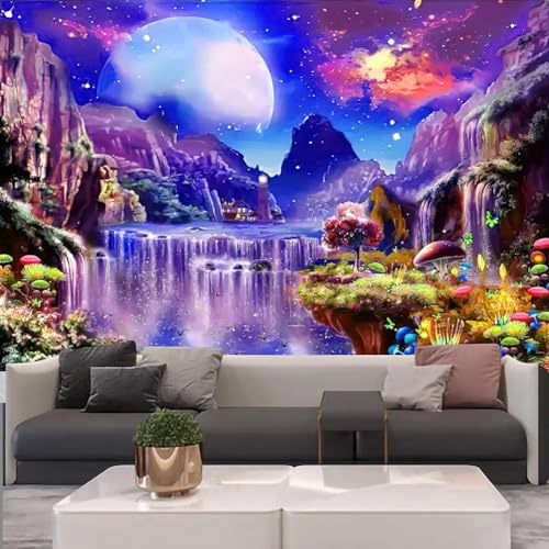 G-LIKE UV Wandteppich 3D Wandbehang Wandtuch Deko Wohnzimmer Schlafzimmer | UV-reaktiver 3D Digitaldruck, farbintensiv, dekorativer Wandteppich Für Wohnzimmer, Schlafzimmer, Partys & Reisen geeignet