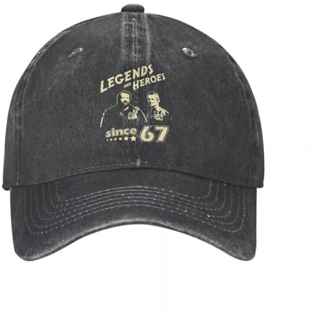WVVCXCC modisch und Unisex Bud Spencer Legends Hero Since 67 Baseballmütze Distressed Baumwolle Terence Hill Snapback Cap Outdoor Verstellbare Passform Caps Hut Sport Outdoor-Geschenke