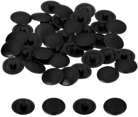 sourcing map 160PCS Screw Cap Covers, 12mm Waterproof Plastic Screw Decorative Caps for Phillips Cam Lock Nuts Self-Tapping Screws, Black