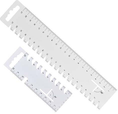 DEARBAG 2 Stück Handmaß Nählineal Set Schneiderlineal Lineal Nähen Patchwork Lineal Handmaß Nähen Handmaß Set Saummaß Set Lineal Grundschule Handmaß für Quilten Nähen und Messen, Kunststoffmaterial