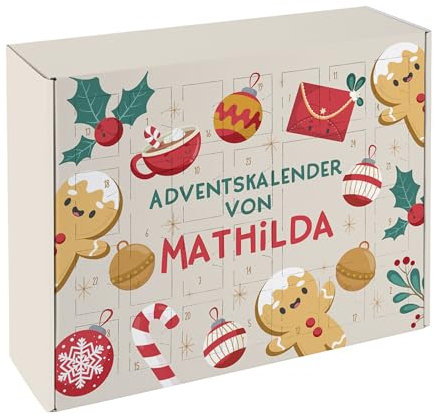 Herz & Heim® DIY Adventskalender mit Personalisierung - Design 2024 (Lebkuchen)