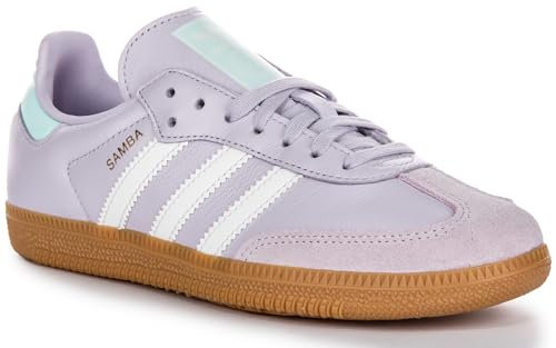 Adidas Samba Og J 3-Stripes 60S Retro Contrast Sneaker, Lavanda, 23.5 EU