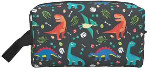 Trousse de toilette de voyage avec imprimé dinosaure pour homme, trousse de toilette de voyage spacieuse pour femme, blanc, Taille unique