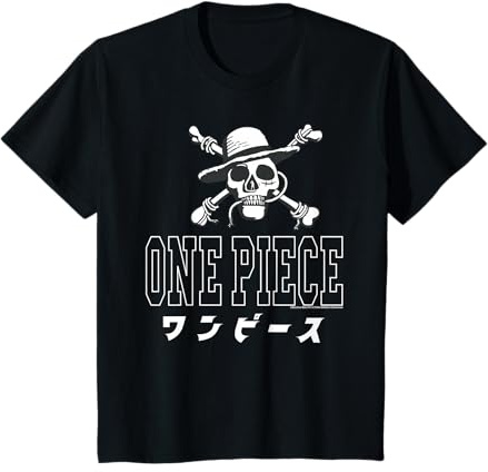 Enfant One Piece Kanji & Chapeau de paille Pirates Logo Anime Kids T-Shirt
